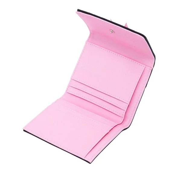 Monster High Wallet Pink Bow Lace Black Skullette Mini Flap‎ Card Holder New - Picture 4 of 5